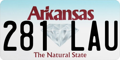 AR license plate 281LAU