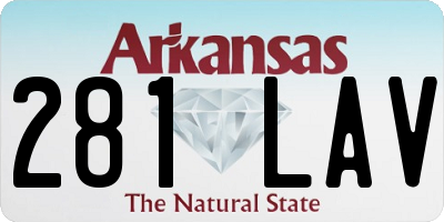 AR license plate 281LAV