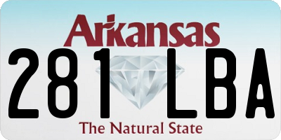 AR license plate 281LBA