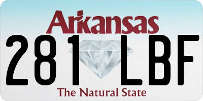 AR license plate 281LBF