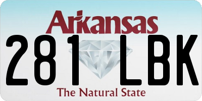 AR license plate 281LBK