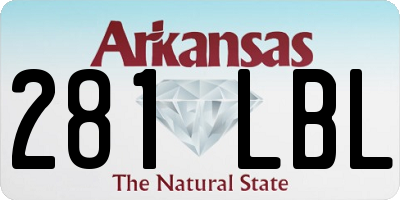 AR license plate 281LBL