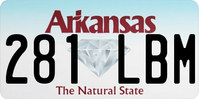 AR license plate 281LBM