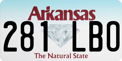 AR license plate 281LBO