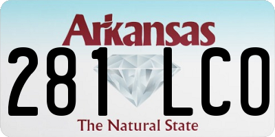 AR license plate 281LCO