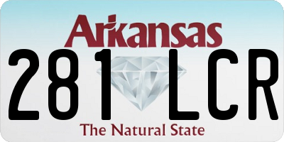 AR license plate 281LCR