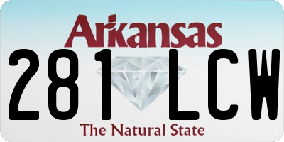 AR license plate 281LCW