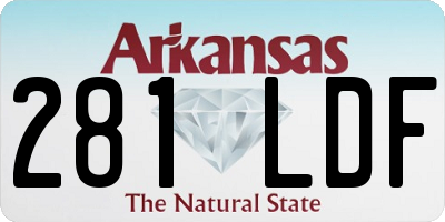 AR license plate 281LDF