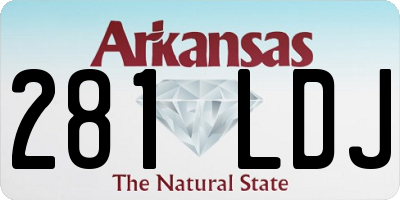 AR license plate 281LDJ