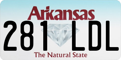 AR license plate 281LDL