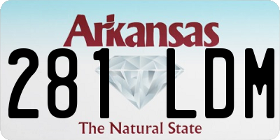 AR license plate 281LDM