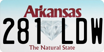 AR license plate 281LDW
