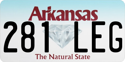 AR license plate 281LEG