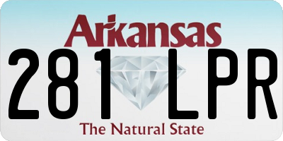 AR license plate 281LPR