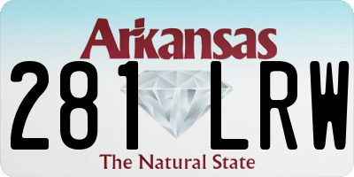 AR license plate 281LRW