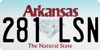 AR license plate 281LSN