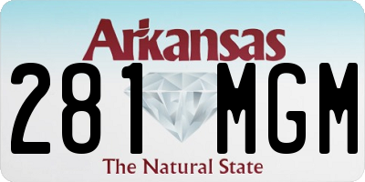 AR license plate 281MGM