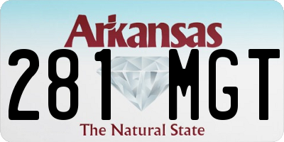 AR license plate 281MGT