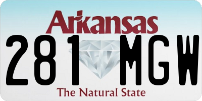 AR license plate 281MGW