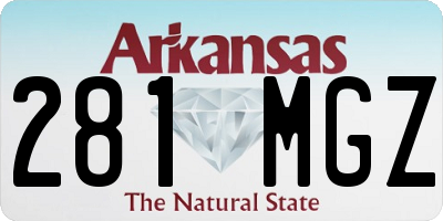 AR license plate 281MGZ