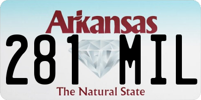 AR license plate 281MIL