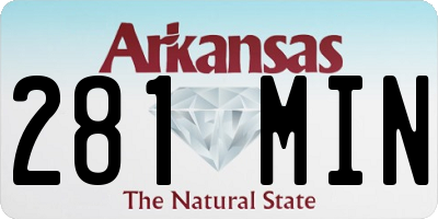 AR license plate 281MIN