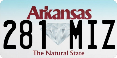 AR license plate 281MIZ