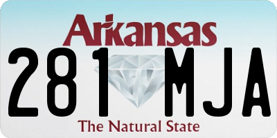 AR license plate 281MJA