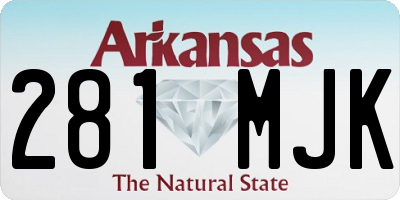 AR license plate 281MJK