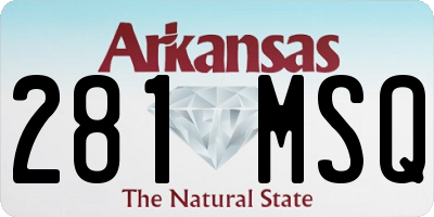 AR license plate 281MSQ