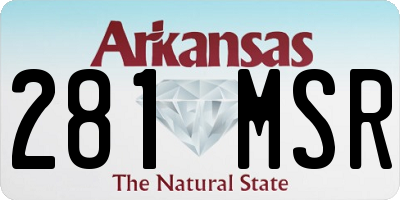 AR license plate 281MSR