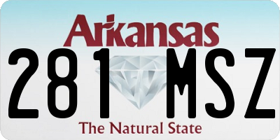 AR license plate 281MSZ