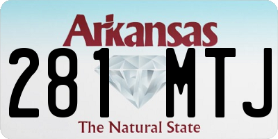 AR license plate 281MTJ