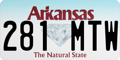 AR license plate 281MTW
