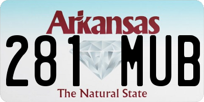 AR license plate 281MUB