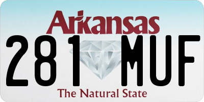 AR license plate 281MUF