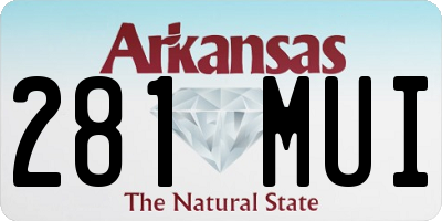AR license plate 281MUI