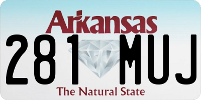 AR license plate 281MUJ