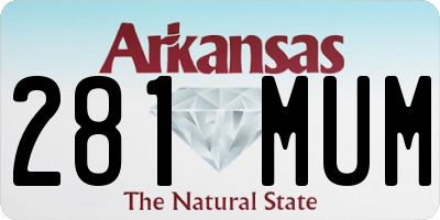 AR license plate 281MUM