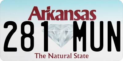 AR license plate 281MUN