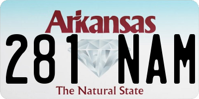 AR license plate 281NAM
