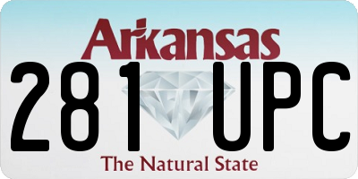 AR license plate 281UPC