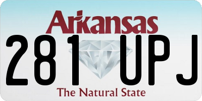 AR license plate 281UPJ
