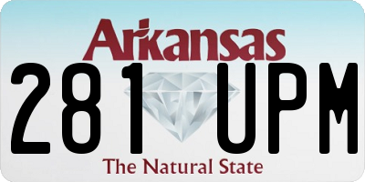 AR license plate 281UPM
