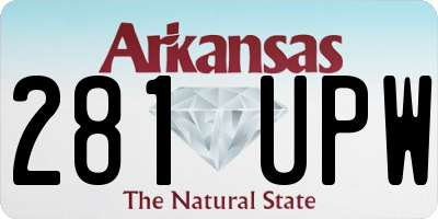 AR license plate 281UPW