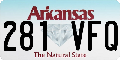 AR license plate 281VFQ
