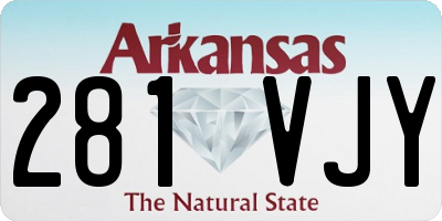 AR license plate 281VJY