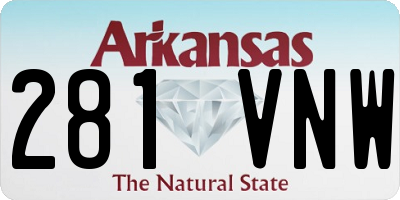 AR license plate 281VNW