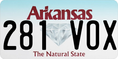 AR license plate 281VOX