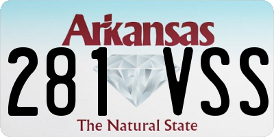 AR license plate 281VSS